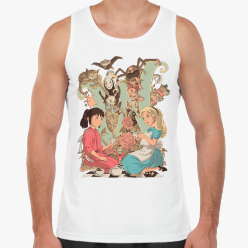 Майка с принтом Wonderland Alice and Chihiro