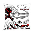 Подушка 35x35 см с цветной обратной стороной Большая волна