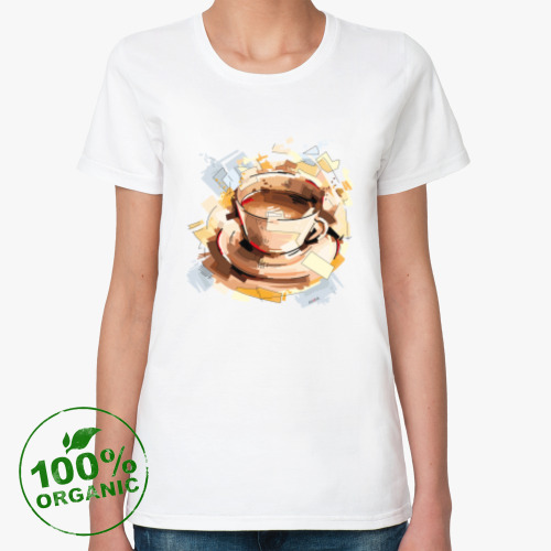 Женская футболка из органик-хлопка с принтом Бодрое утро