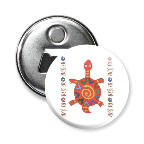 Магнит-открывашка с принтом черепашка из Африки