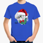 Детская классическая футболка Новогодняя Кошка