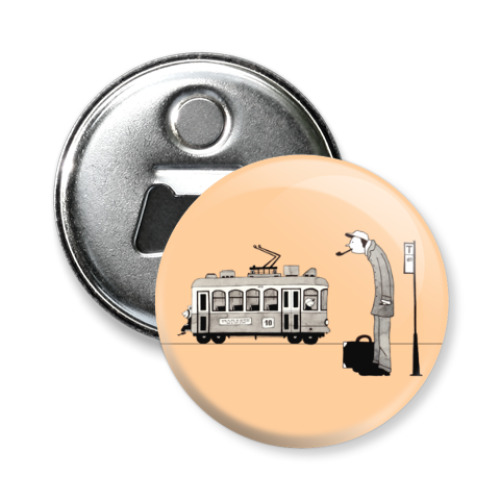 Магнит-открывашка с принтом Трамвай №10