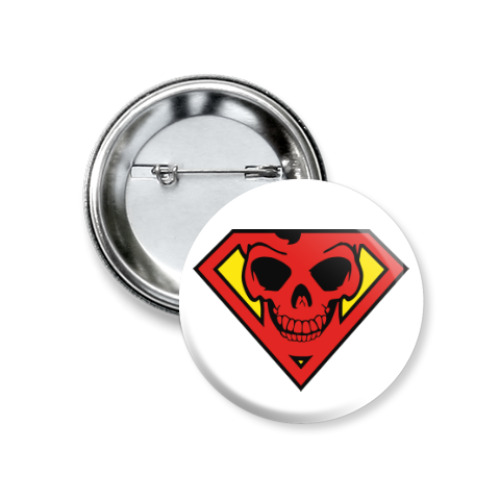 Значок 37мм с принтом Skull Superman
