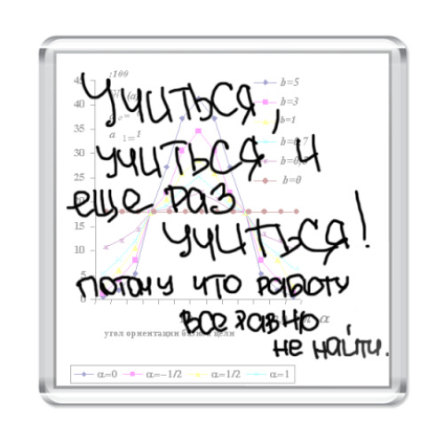 Магнит с принтом  Учиться