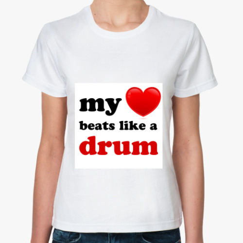 Классическая футболка с принтом like a drum