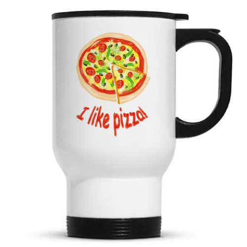 Кружка-термос с принтом Пицца