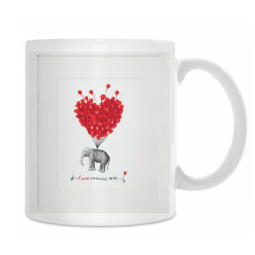 Кружка с принтом love carries all