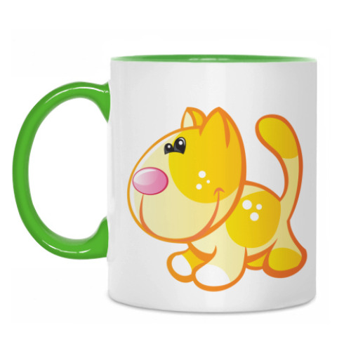 Кружка с принтом Рыжий кот приносит счастье