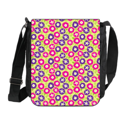 Сумка на плечо (мини-планшет) с принтом вьюнки