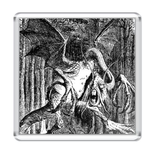 Магнит с принтом  'Бармаглот/Jabberwocky'
