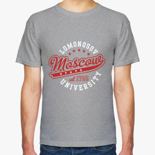 Футболка с принтом  с символикой МГУ