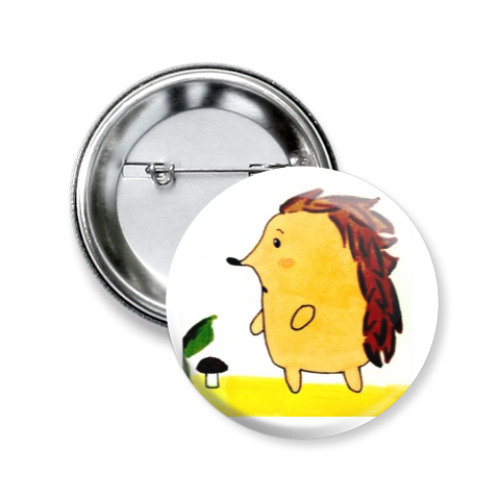 Значок 50мм с принтом Поиски ежа