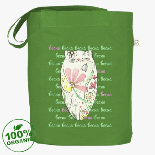 Сумка шоппер с принтом Весна