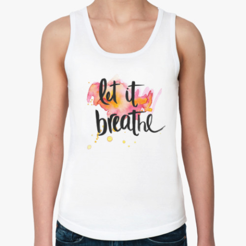 Женская майка с принтом Яркий акварельный всплеск воздуха