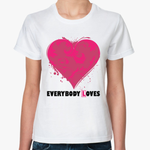 Классическая футболка с принтом Сердце