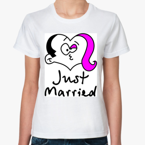 Классическая футболка с принтом Свадебные подарки молодоженам