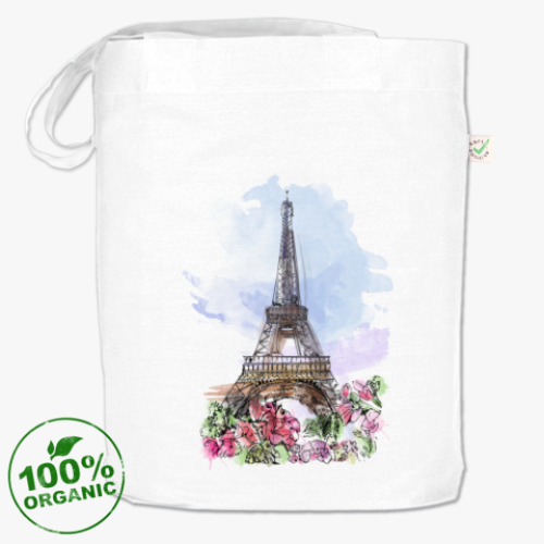 Сумка шоппер с принтом Эйфелева башня - Париж