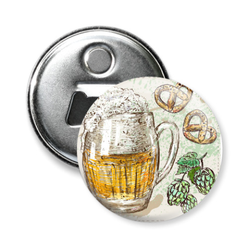 Магнит-открывашка с принтом I love beer