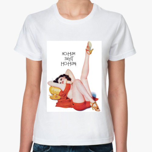 Классическая футболка с принтом Pin-Up Girl