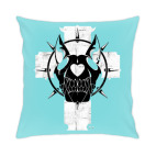 Подушка 35x35 см с цветной обратной стороной Dog skull