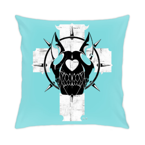 Подушка с принтом Dog skull