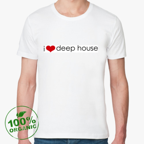 Футболка из органик-хлопка с принтом I Love deep house