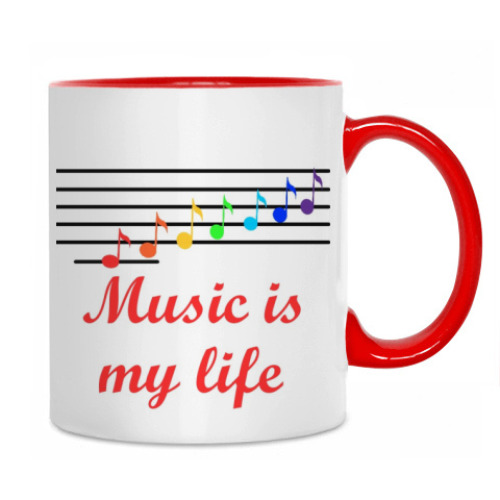 Кружка с принтом Музыка - моя жизнь