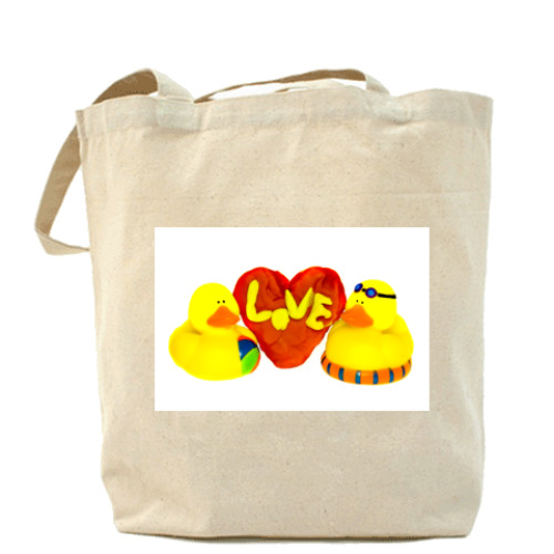 Сумка шоппер с принтом Резиновые уточки