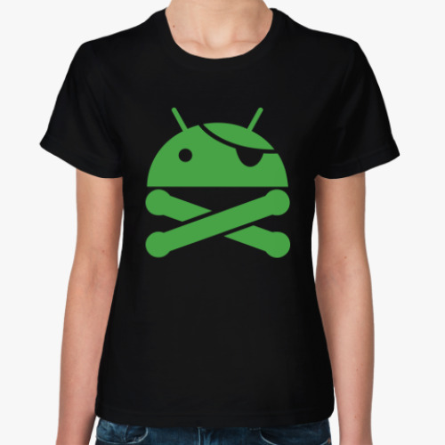 Женская футболка с принтом  android pirat
