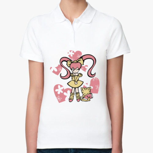 Женская рубашка поло (печать) с принтом Litlle princess