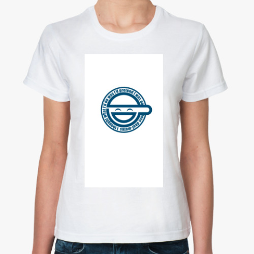 Классическая футболка с принтом  Laughing Man