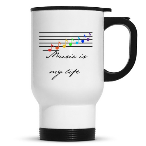 Кружка-термос с принтом Музыка