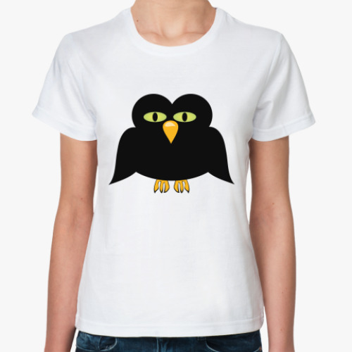 Классическая футболка с принтом Птичка