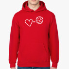 Толстовка худи Love equals football