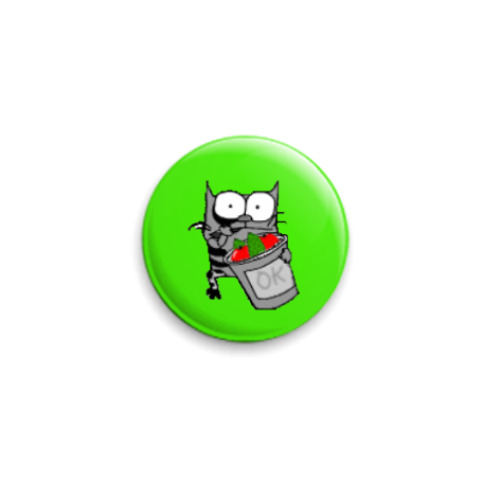 Значок 25мм с принтом Котэ-веган