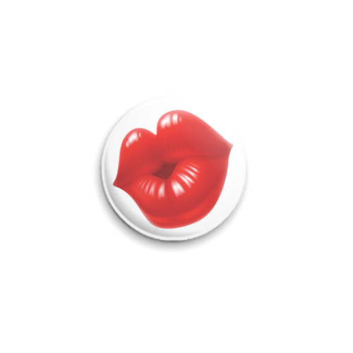 Значок 25мм с принтом Губы