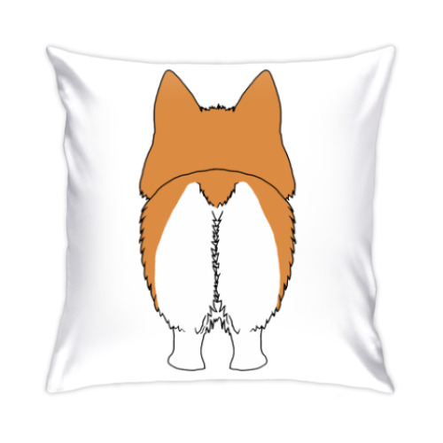 Подушка с принтом  Корги Рядом