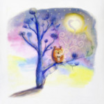 Сова пьет кофе