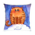 Рыжий акварельный кот