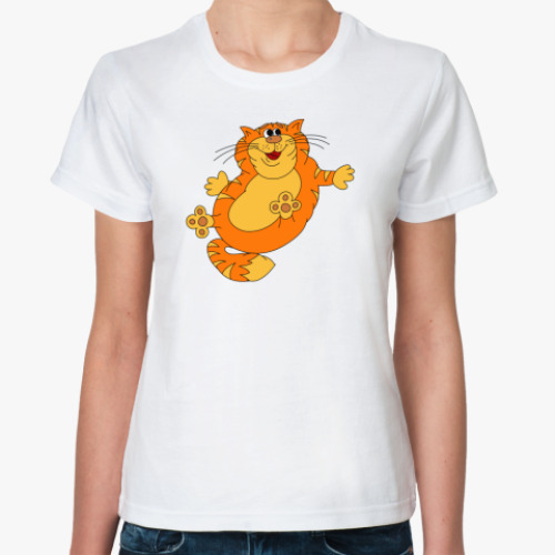 Классическая футболка с принтом Кот