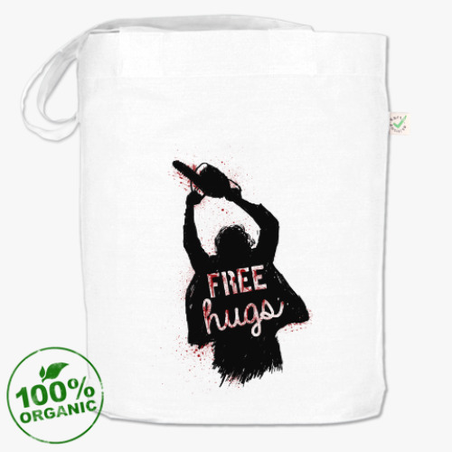 Сумка шоппер с принтом Кожаное лицо обнимашки