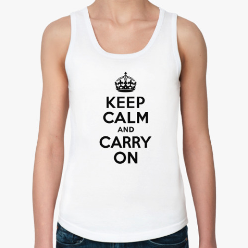 Женская майка с принтом  Keep calm and carry on
