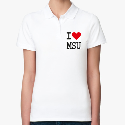 Женская рубашка поло (печать) с принтом  I Love MSU (жен.)
