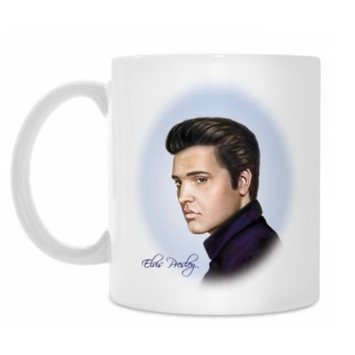 Кружка с принтом Elvis Presley портрет