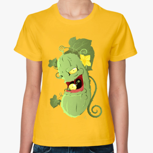 Женская футболка с принтом Мистер Огурчик