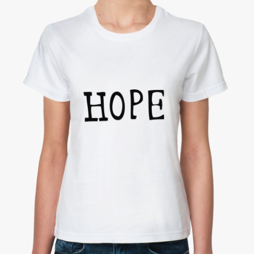 Классическая футболка с принтом  HOPE