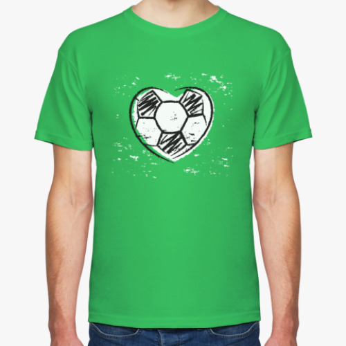 Футболка с принтом Футбольное сердце