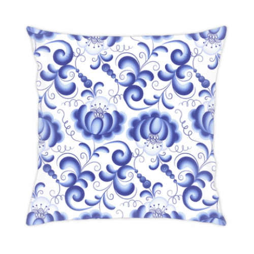 Подушка с принтом Гжель