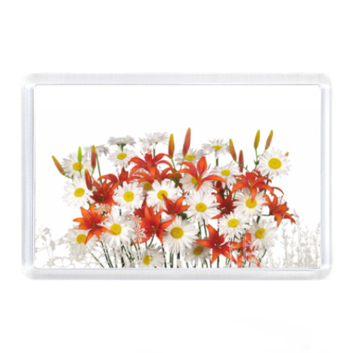 Магнит с принтом ромашки