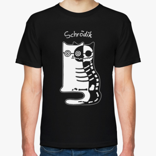 Футболка с принтом Живой или мертвый кот Шрёдингера